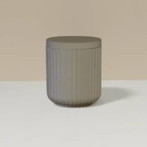 grand pot rayure jesmonite de l'art de la bougie